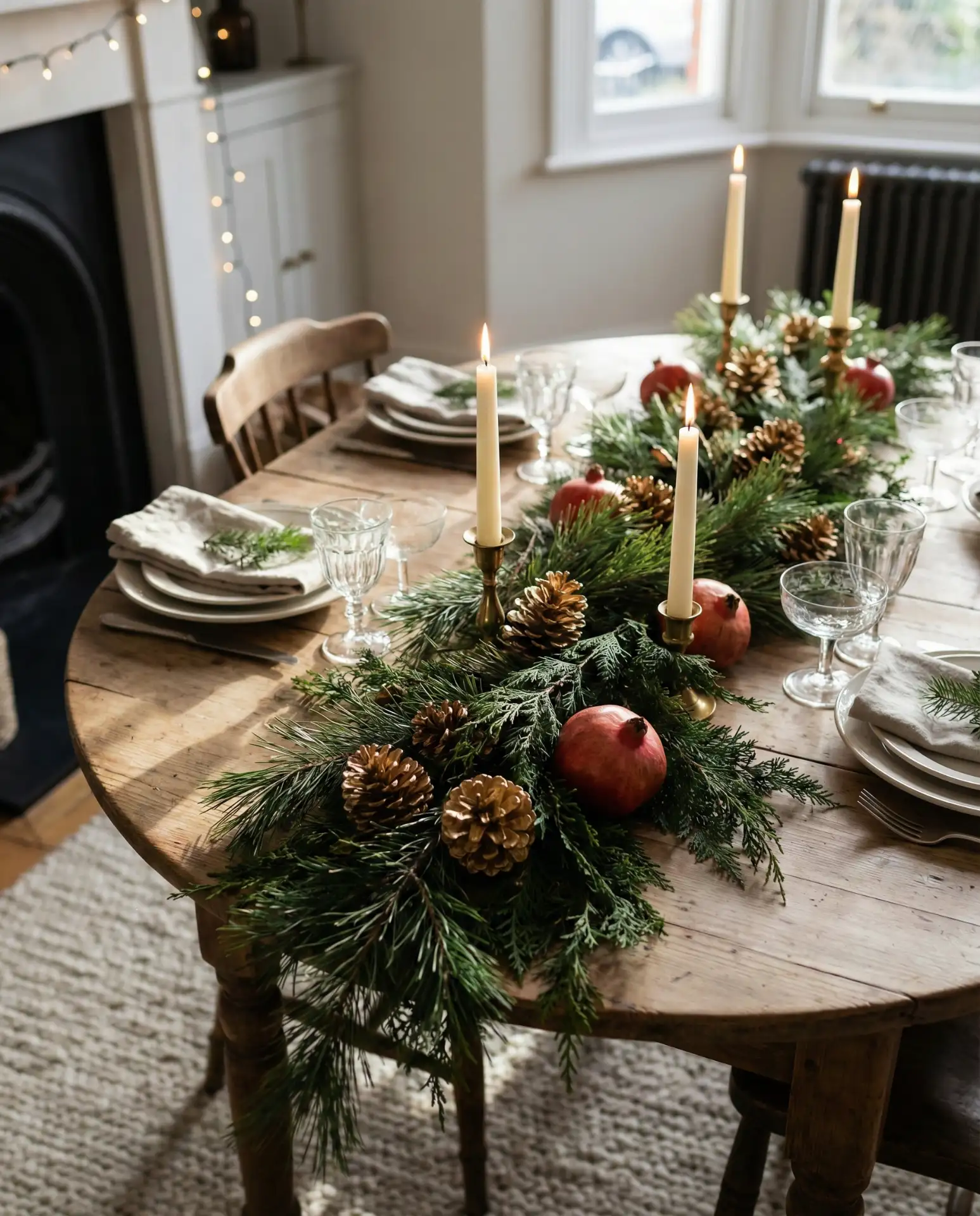 Winter Evergreen and Pinecone Centerpieces 2
