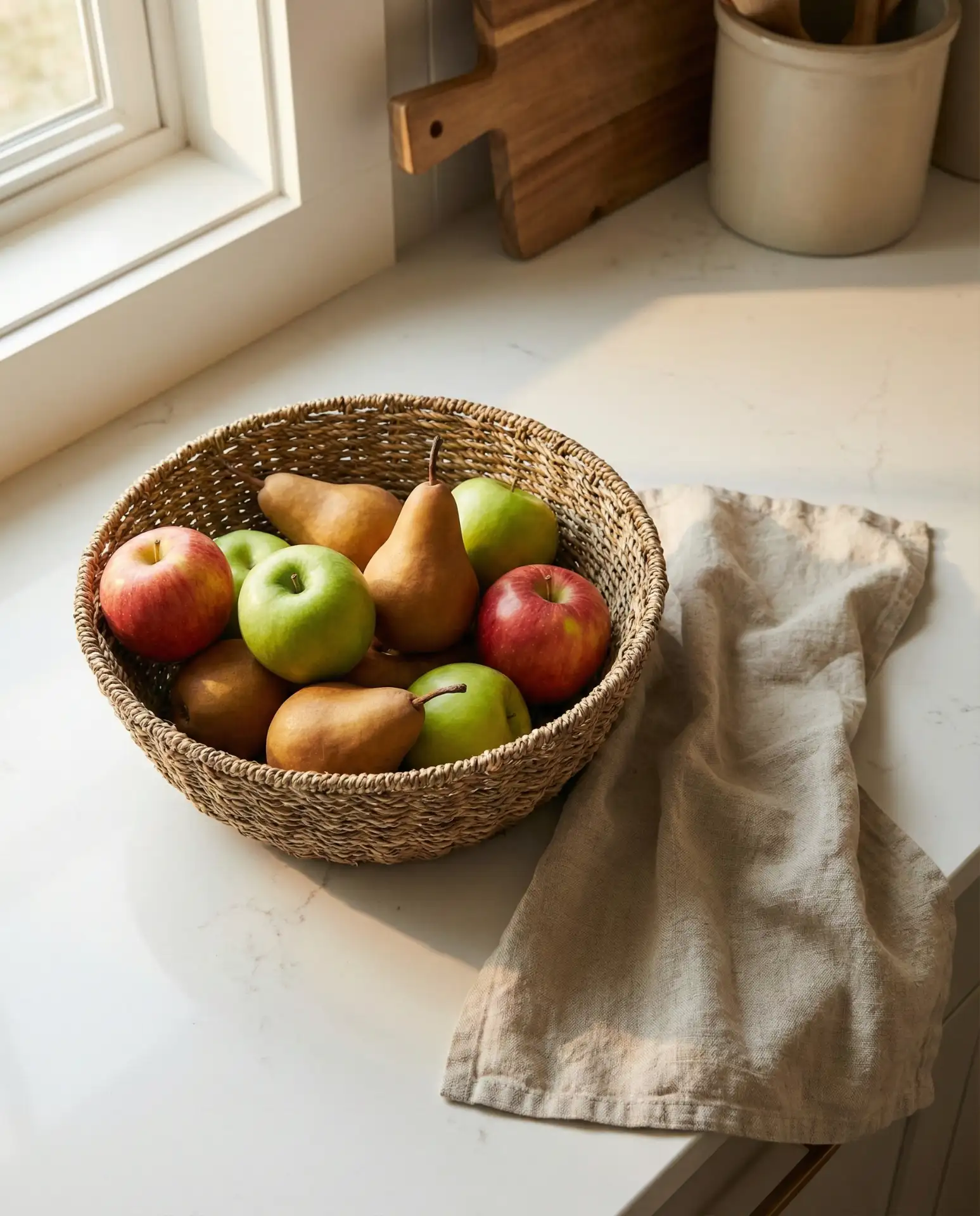 Woven Fruit Bowl with Seasonal Produce 2