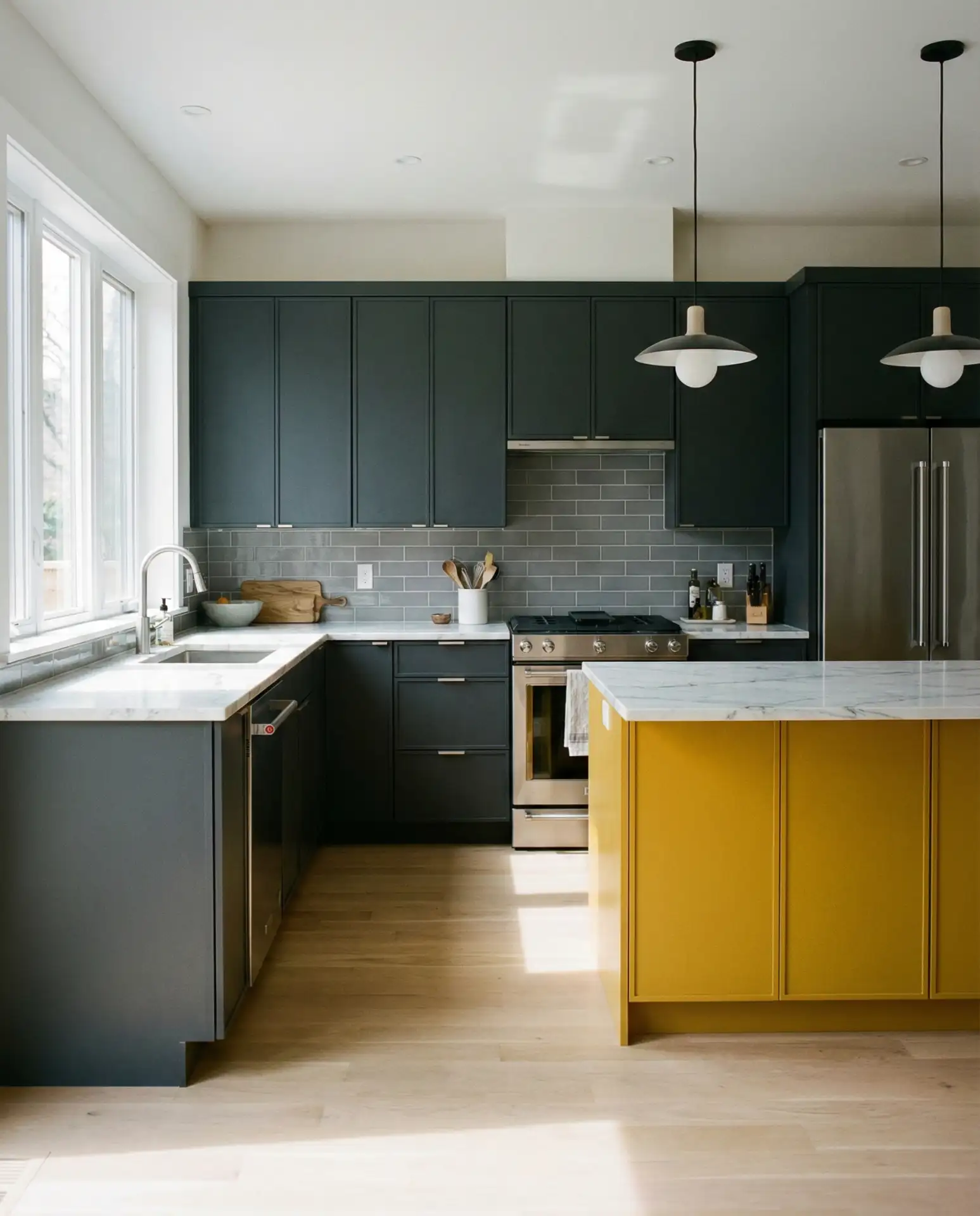 Yellow Accessories in a Neutral Kitchen 1