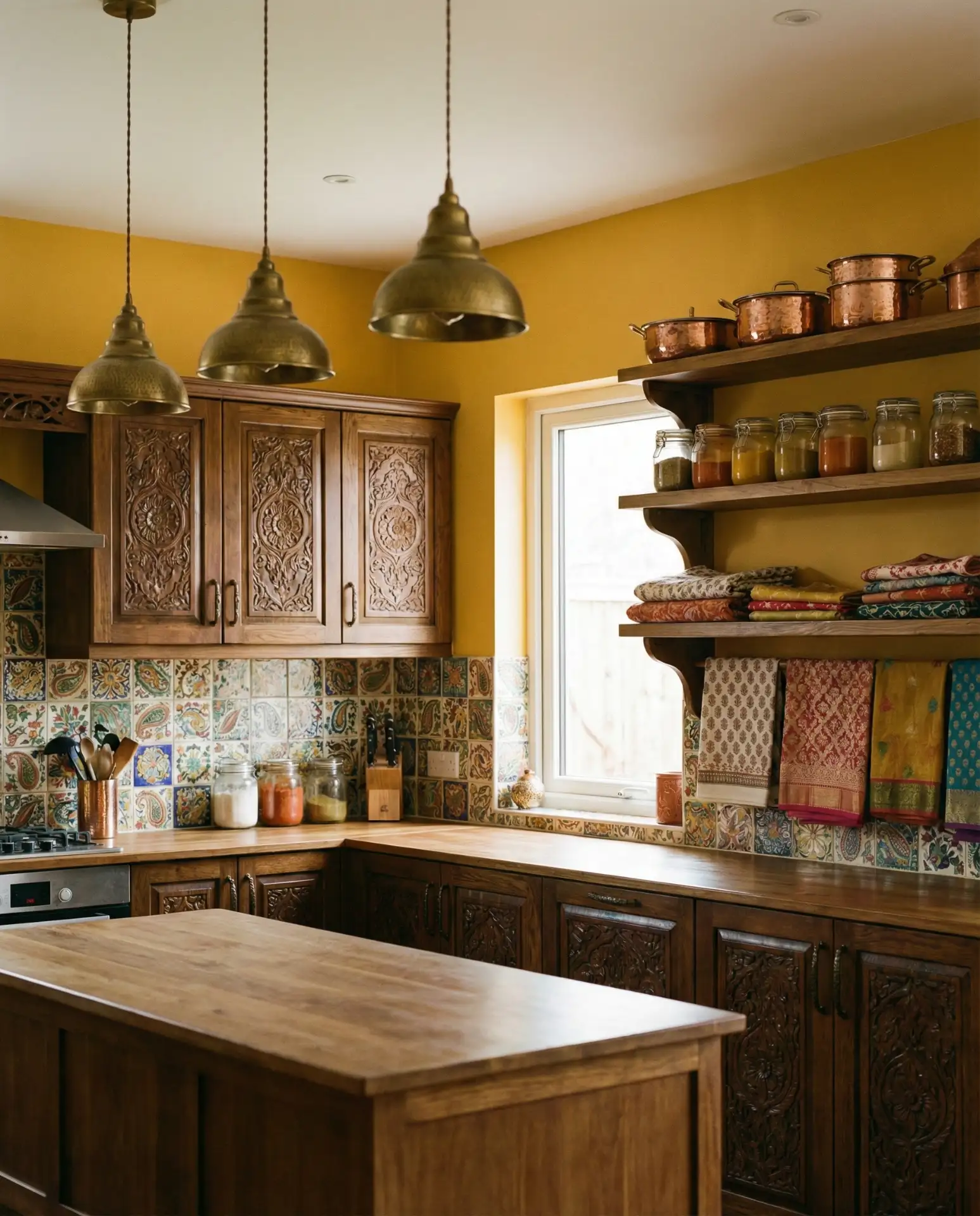 Yellow Kitchen in Indian Style 2