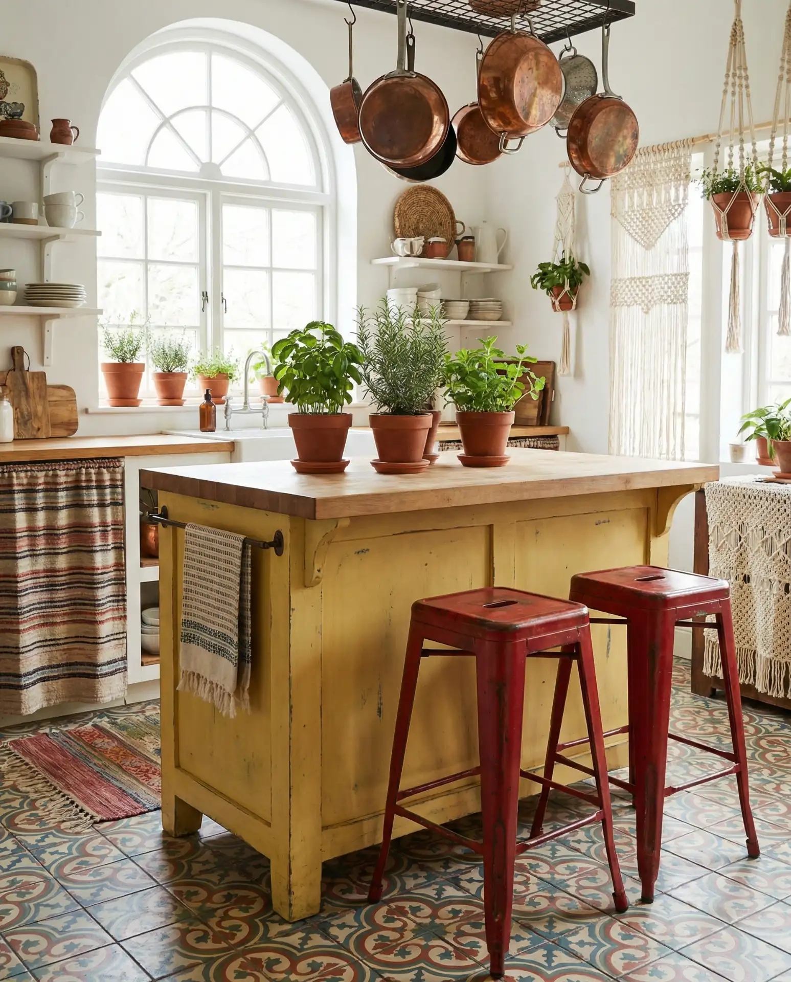 Yellow and Red Warm Eclectic Kitchen 2