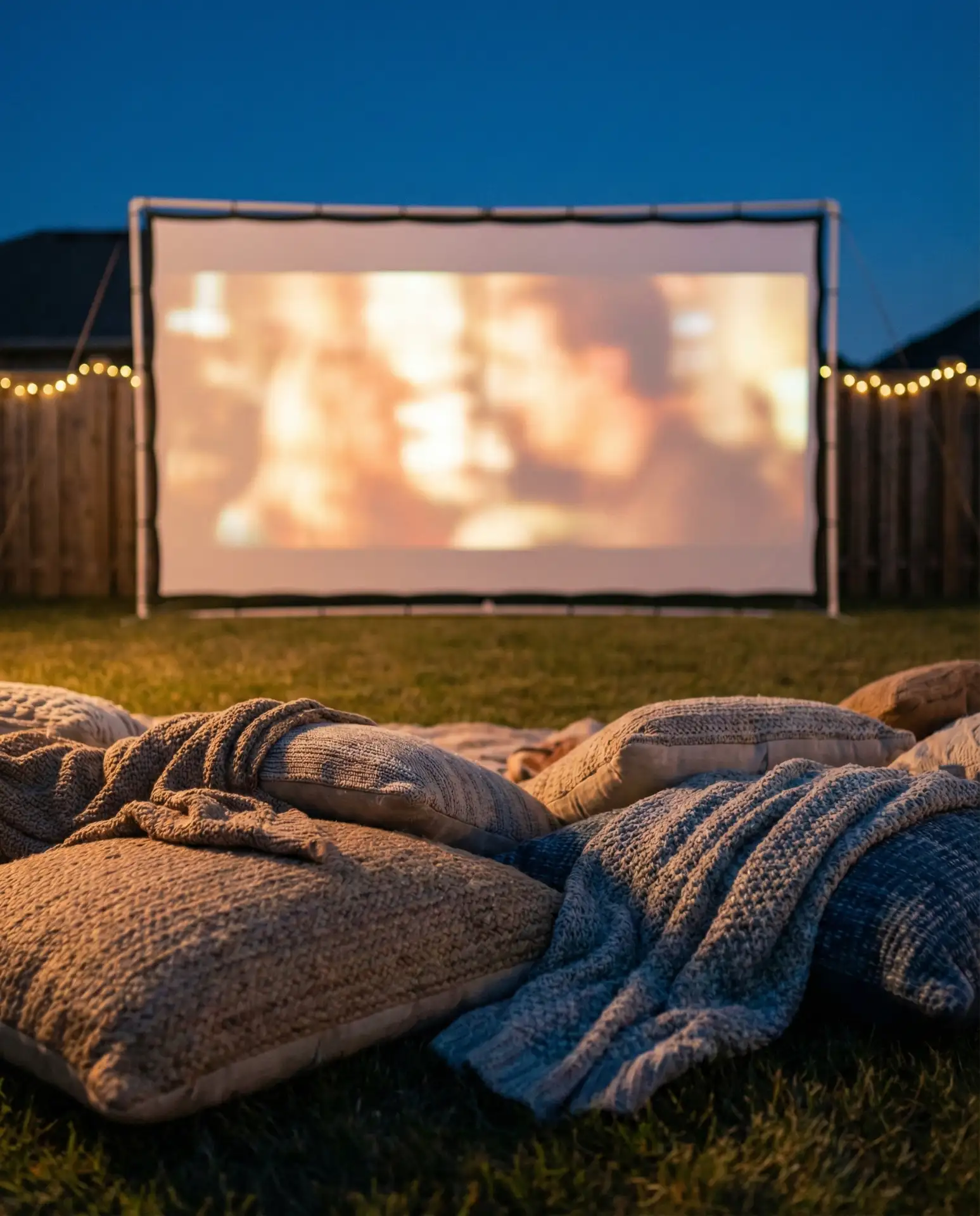 Backyard Movie Night Setup 2