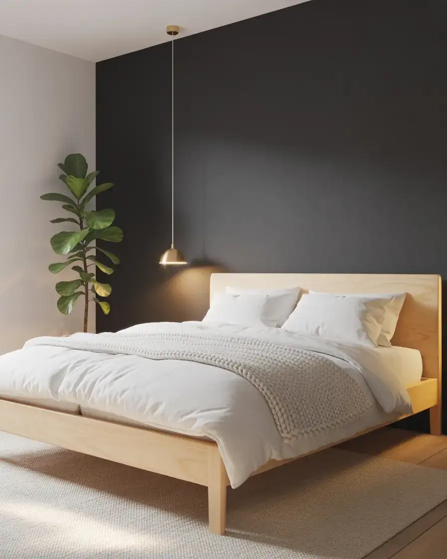 Black Accent Wall with Minimalist Scandinavian Style 1