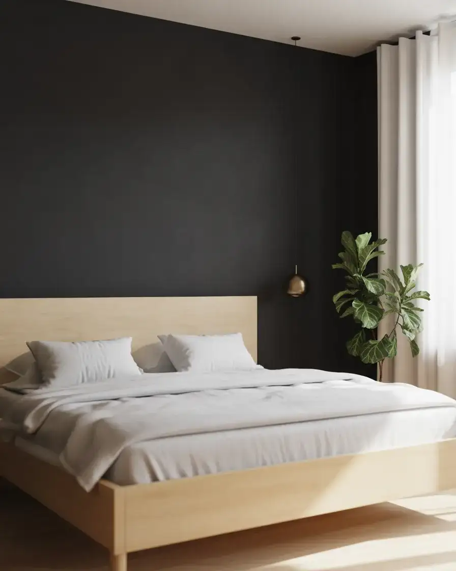 Black Accent Wall with Minimalist Scandinavian Style 2