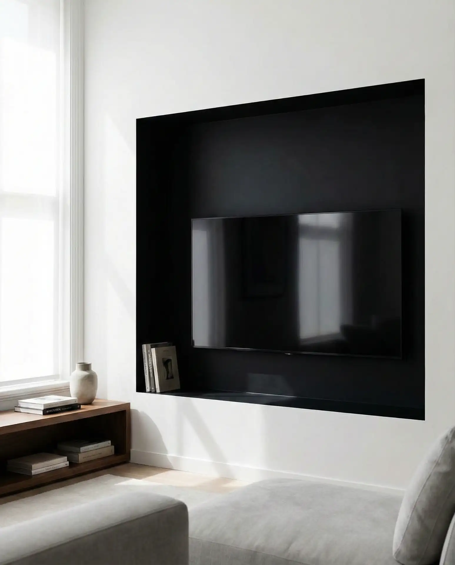 Black Matte Niche TV Wall 2