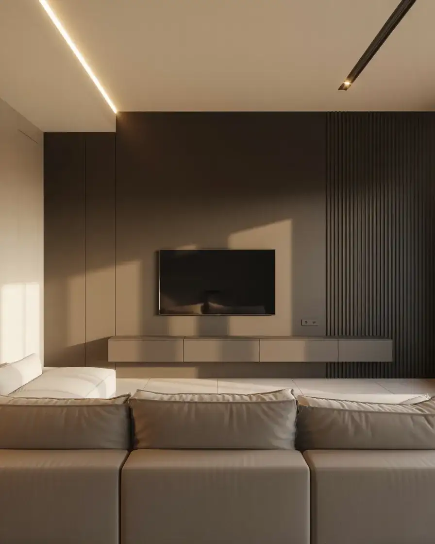 Black Statement Wall Behind the TV 1