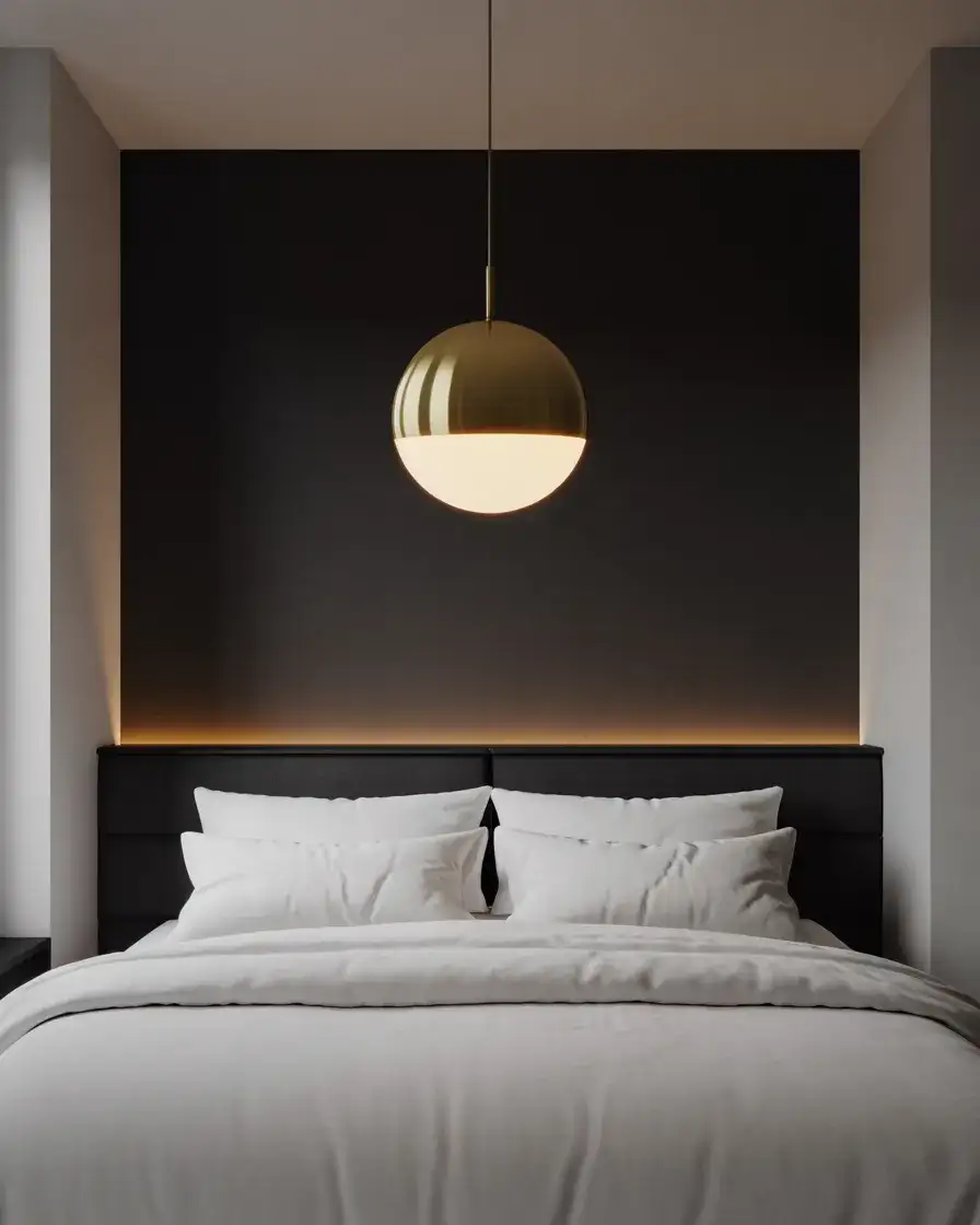 Black Wall with Statement Pendant or Chandelier 1