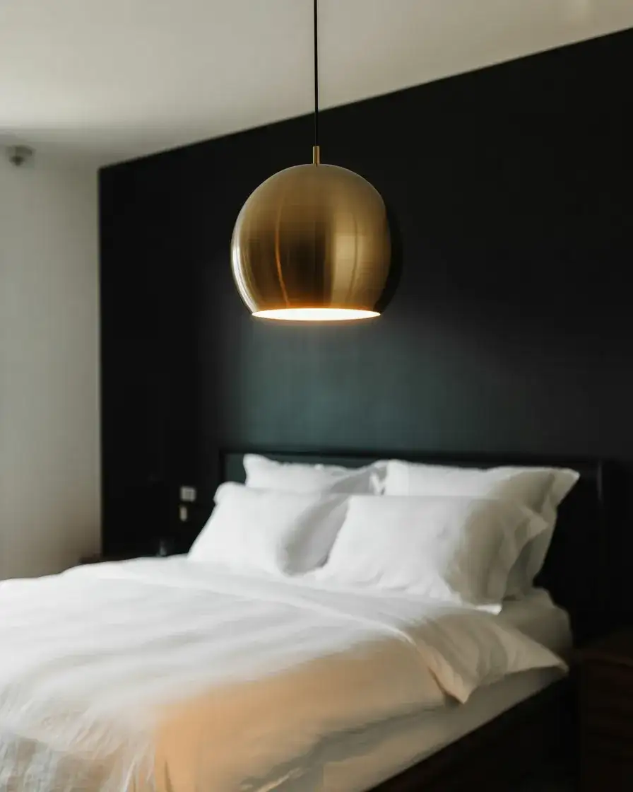 Black Wall with Statement Pendant or Chandelier 2