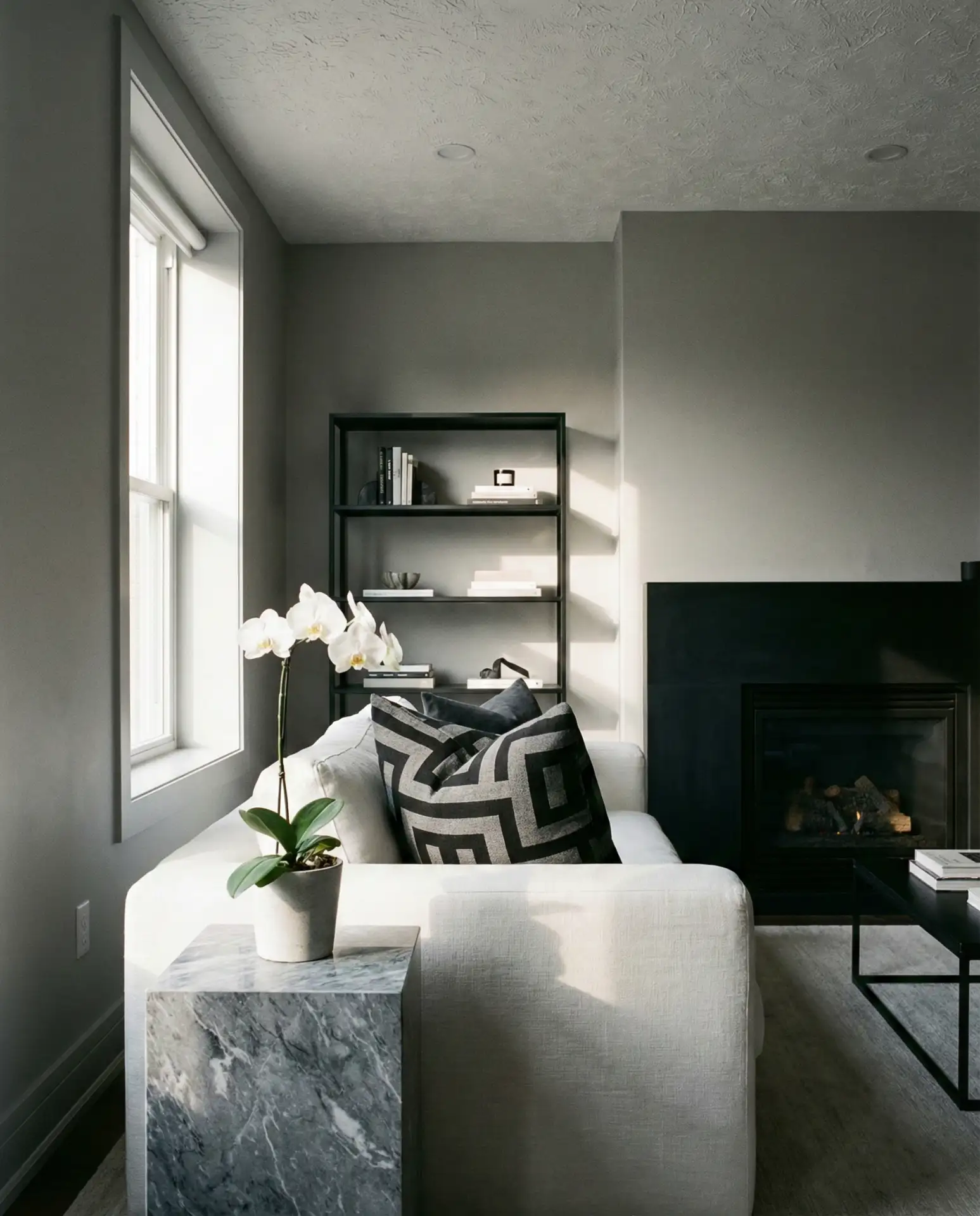 Black, White and Grey Graphic Living Room 1