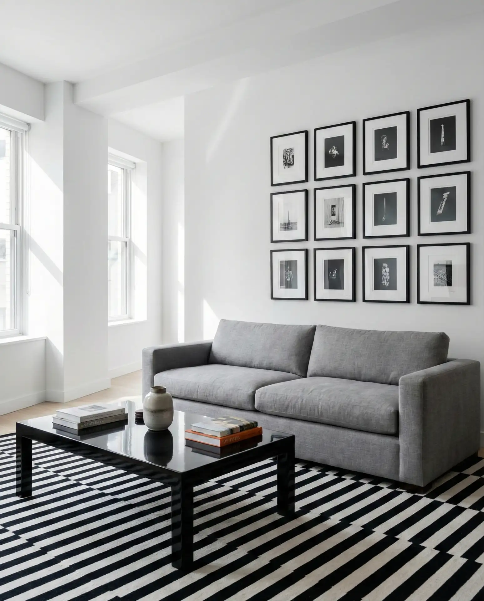Black, White and Grey Graphic Living Room 2