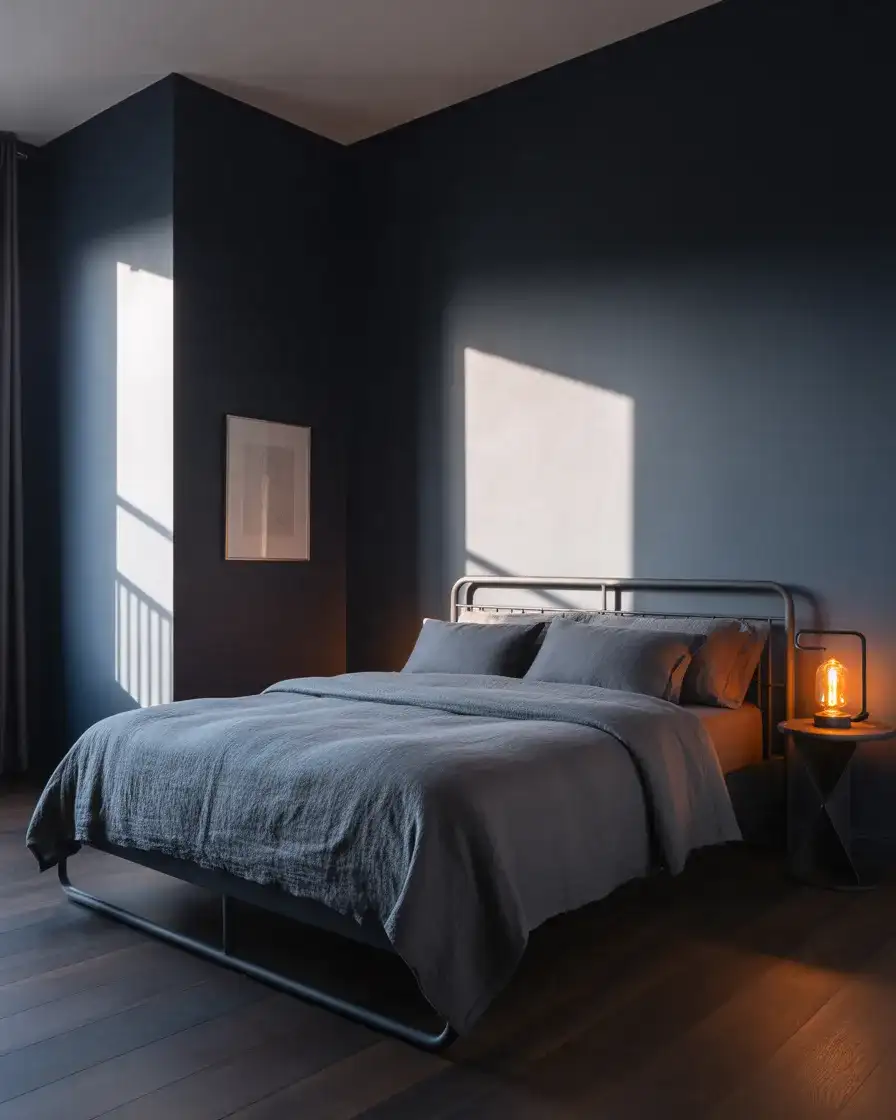 Black and Blue Dramatic Bedroom for Adults 1