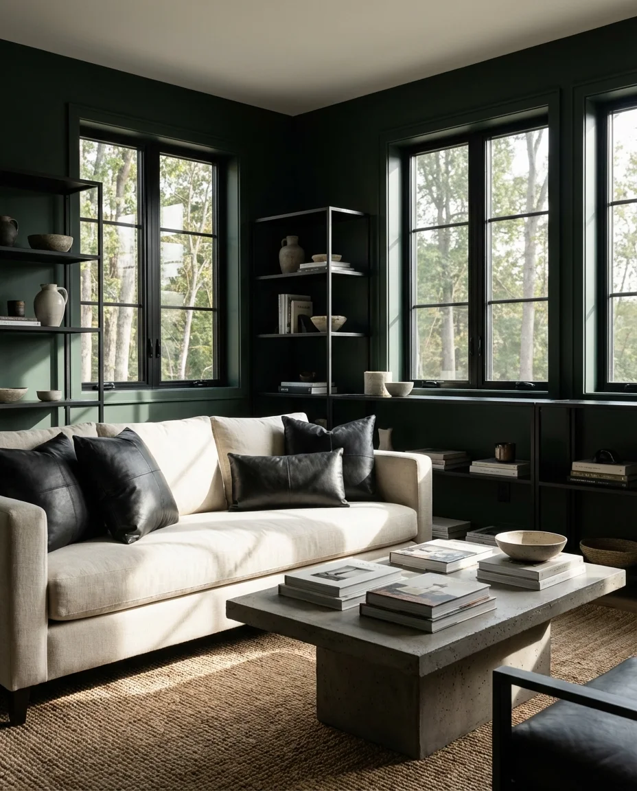 Black and Green High Contrast Living Room 1