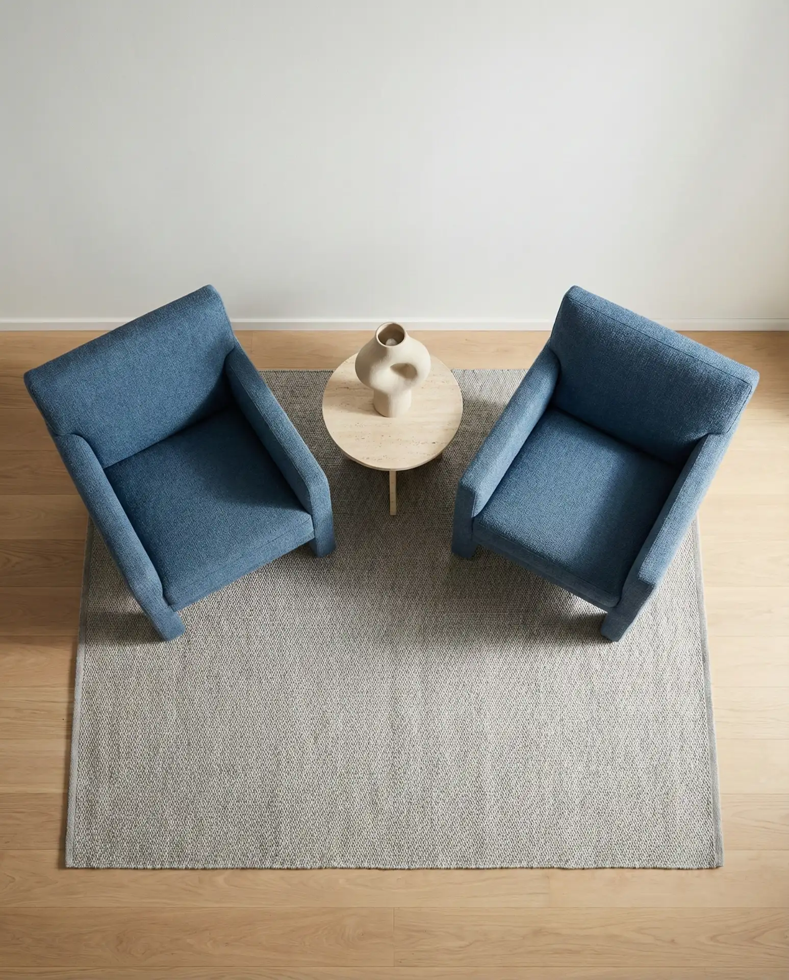 Blue and Grey Modern Minimalist Living Room 1