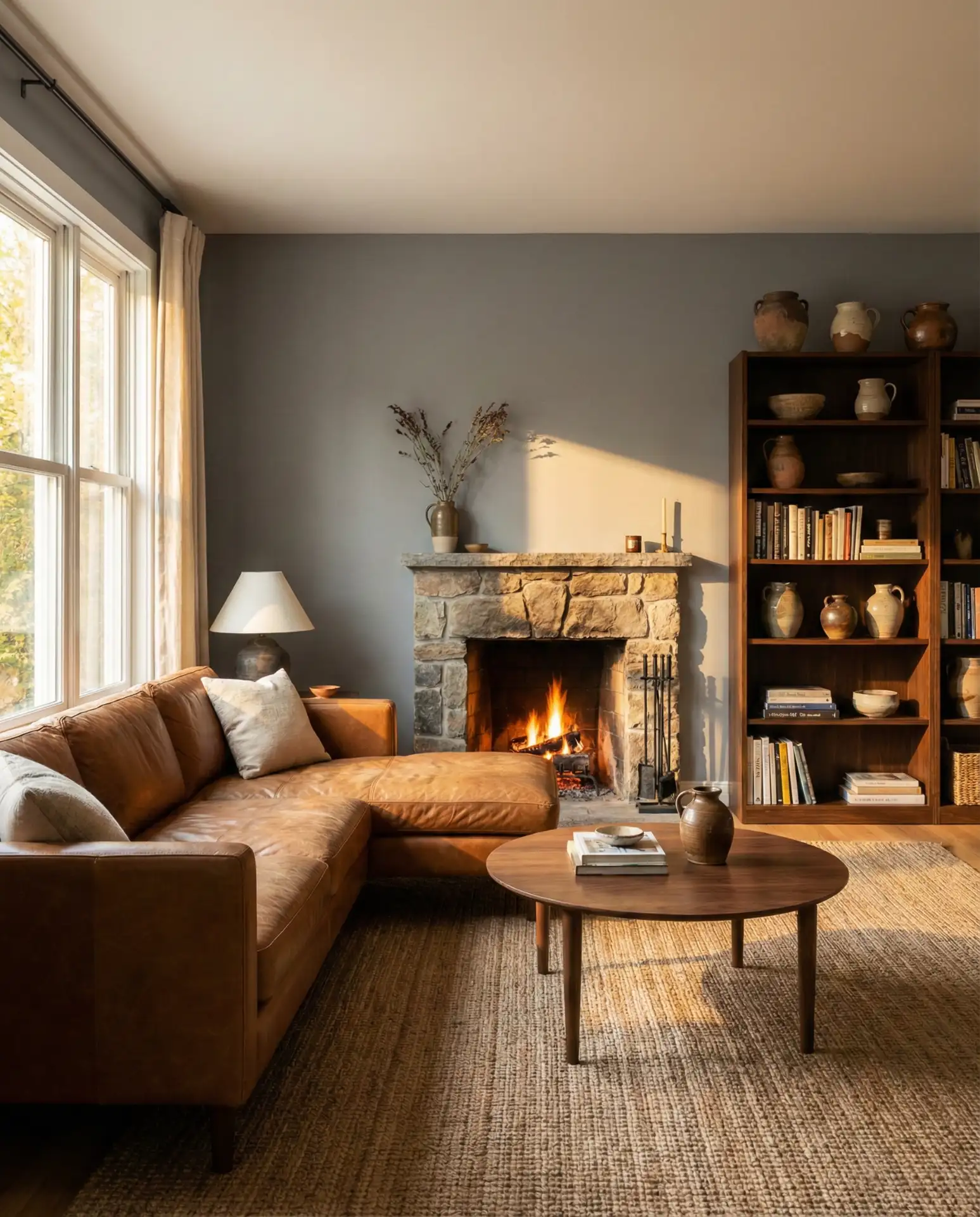 Brown and Grey Living Room 1