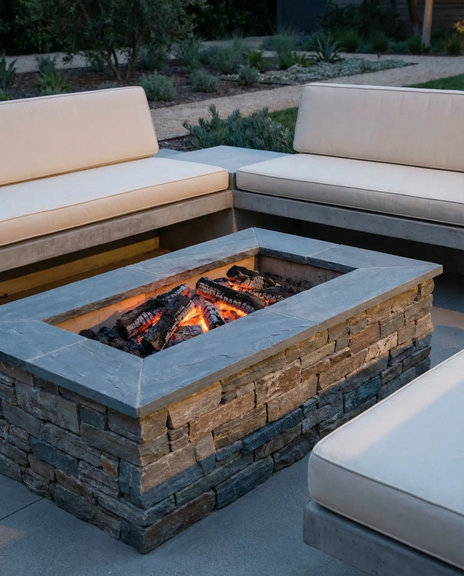 Built-In Fire Pit Seating Area 2