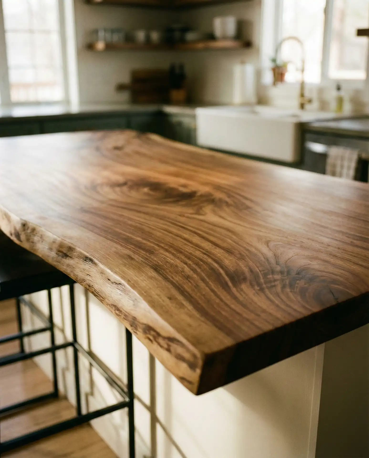 Butcher Block Countertops with Natural Edge 1