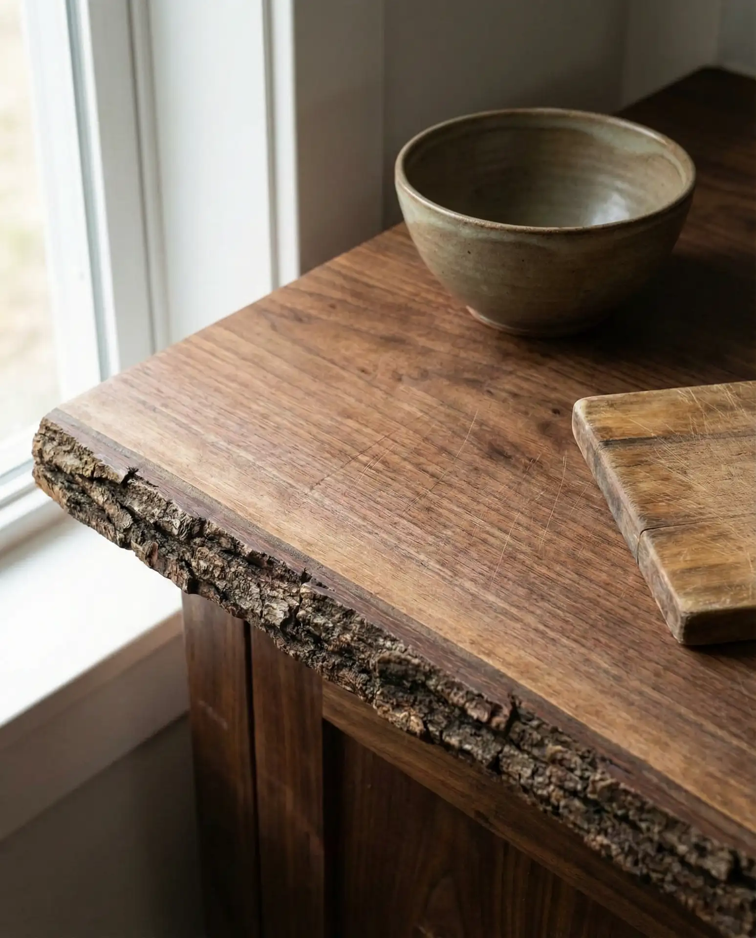 Butcher Block Countertops with Natural Edge 2