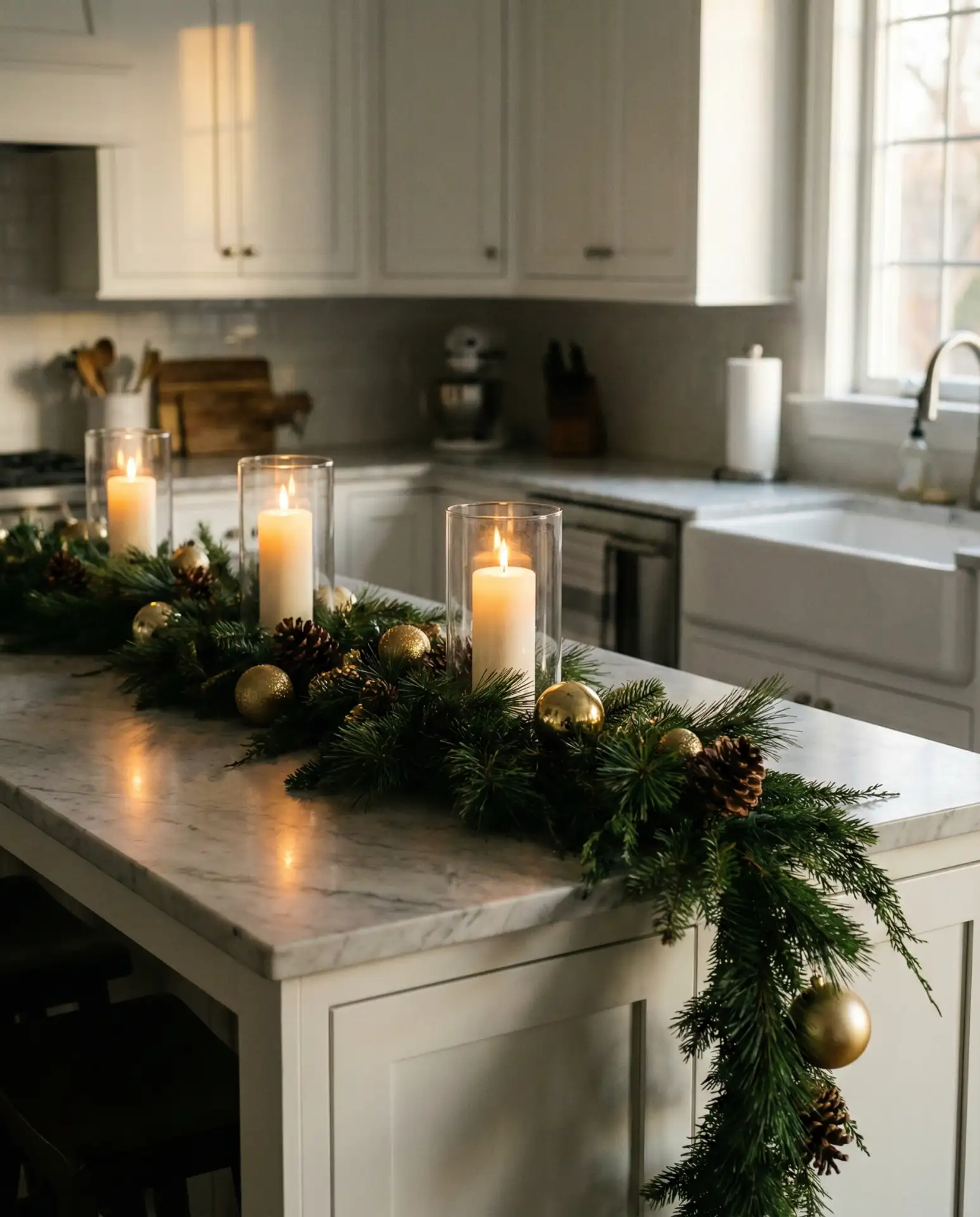 Christmas Greenery and Candlelight 1