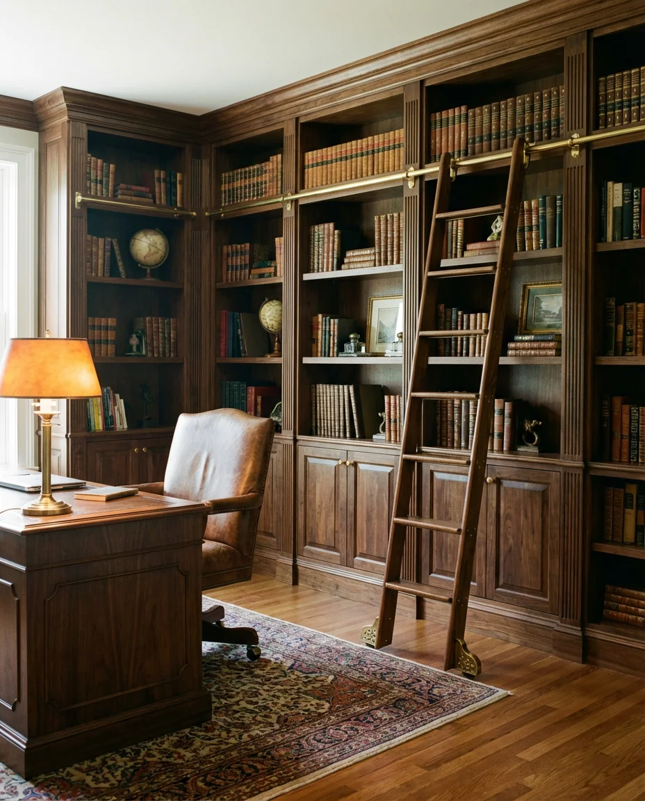 Classic Dark Wood Library Office 1
