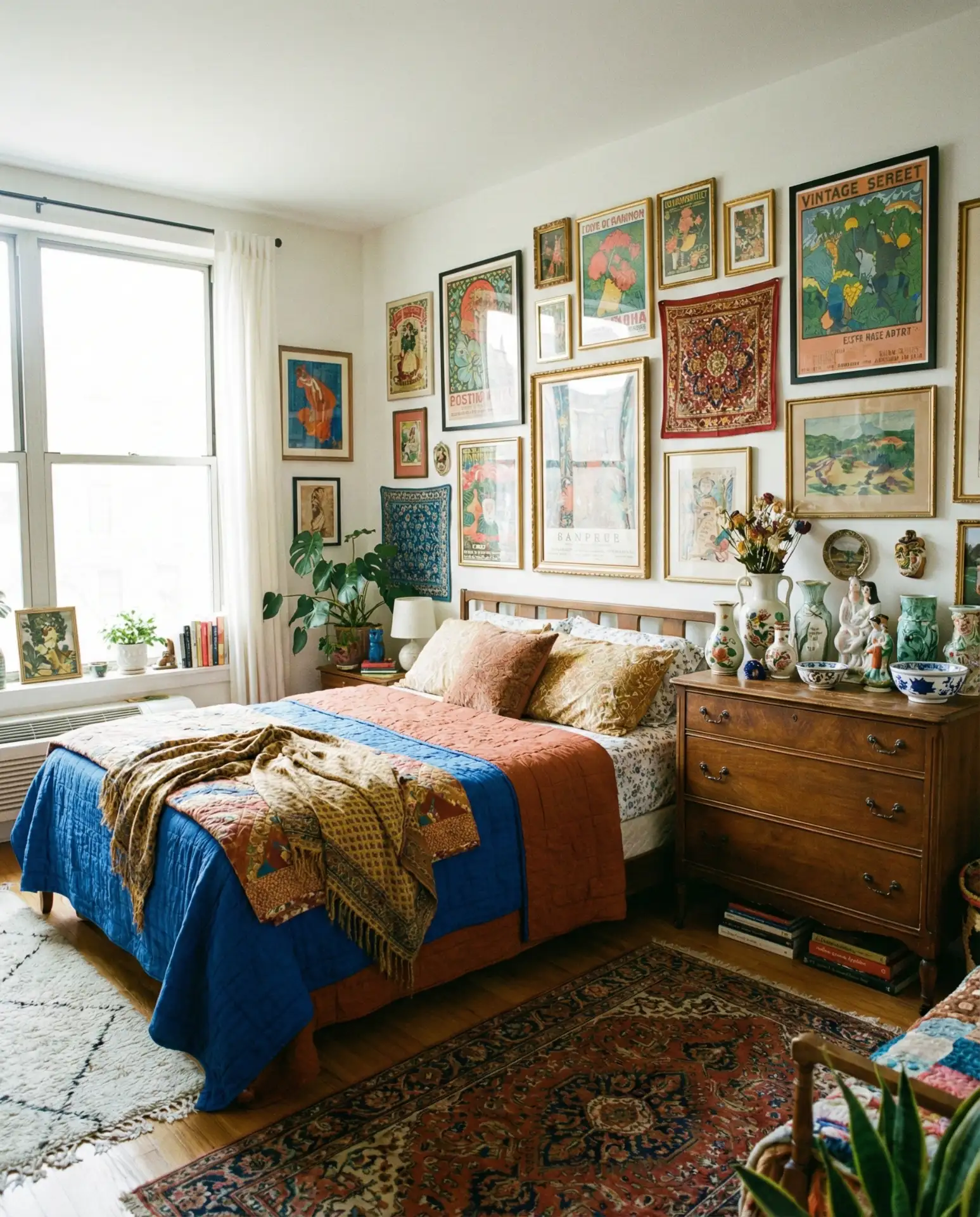 Colorful Vintage Bedroom with Maximalist Energy 1