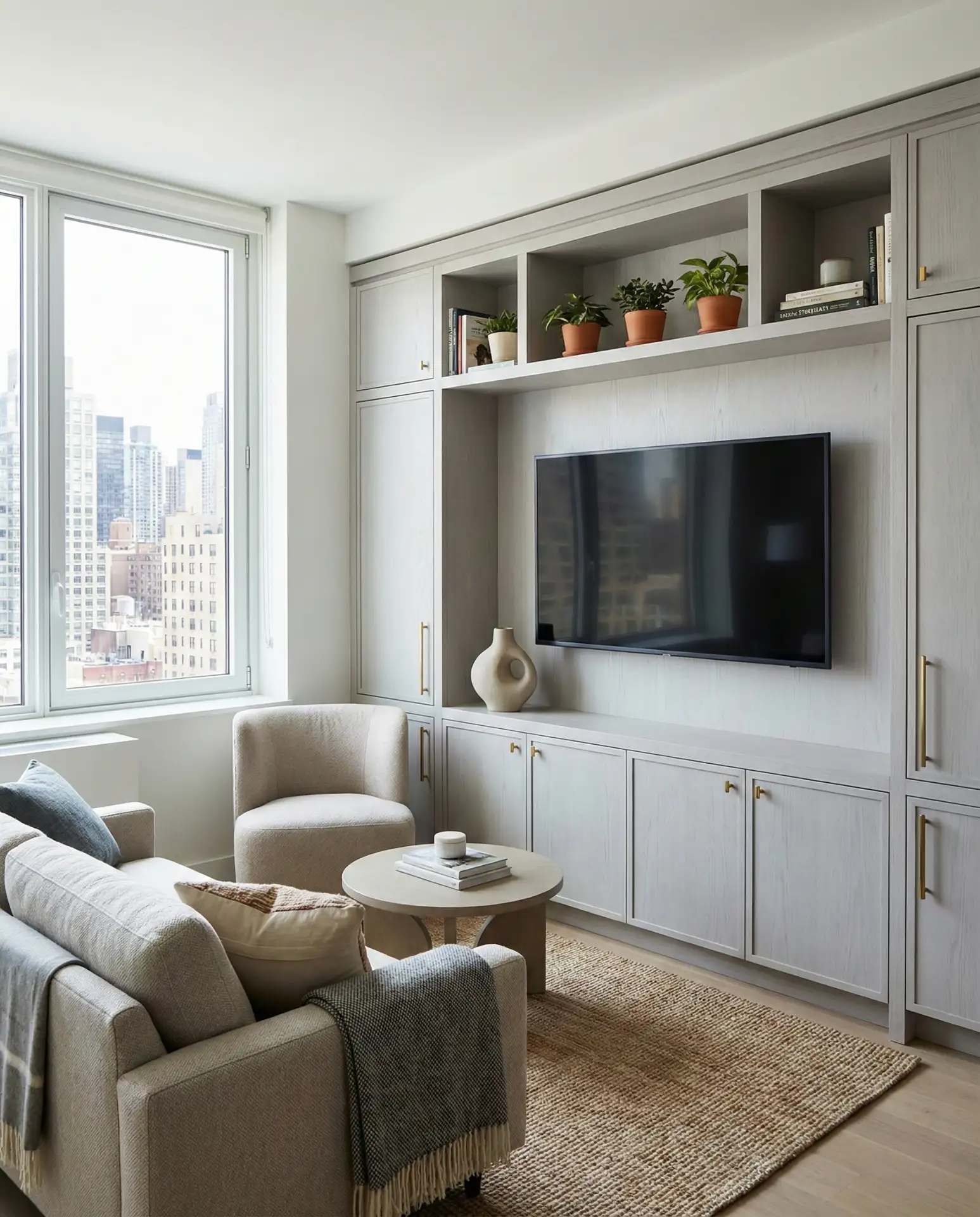 Compact Modern TV Wall for Studio Apartments 1