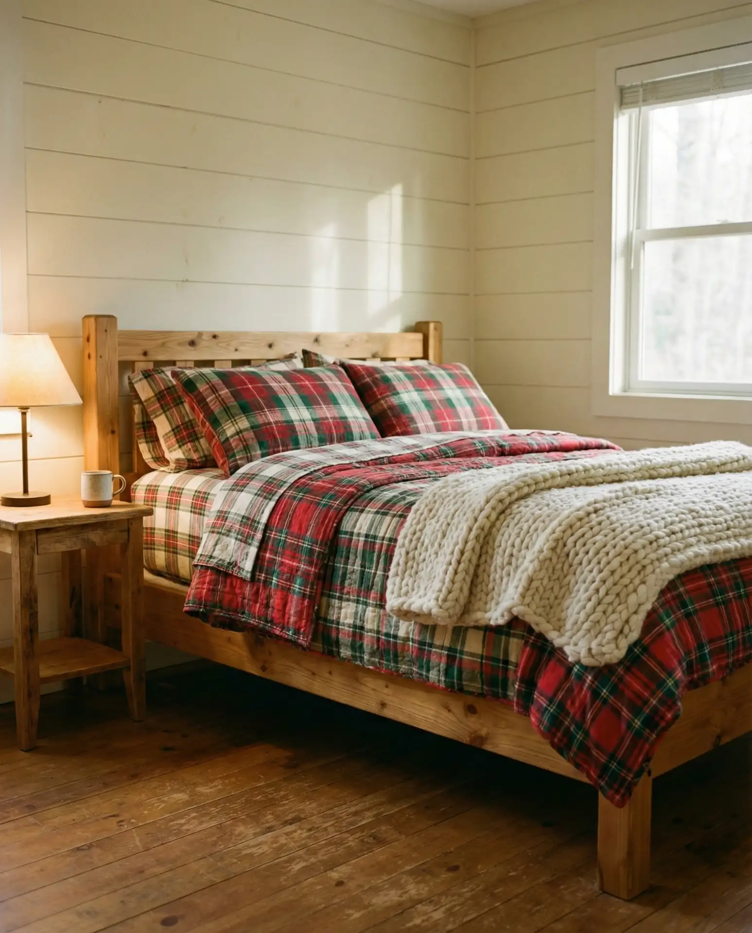 Cozy Cabin Aesthetic with Layered Bedding 1