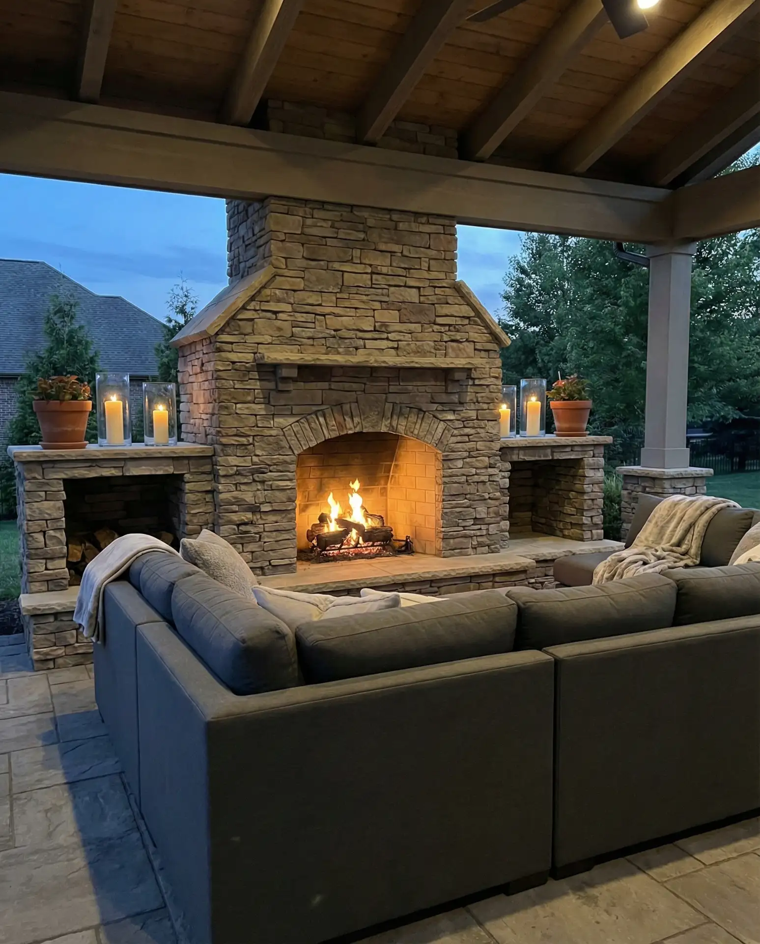 Cozy Fireplace Feature Wall for the Patio 2