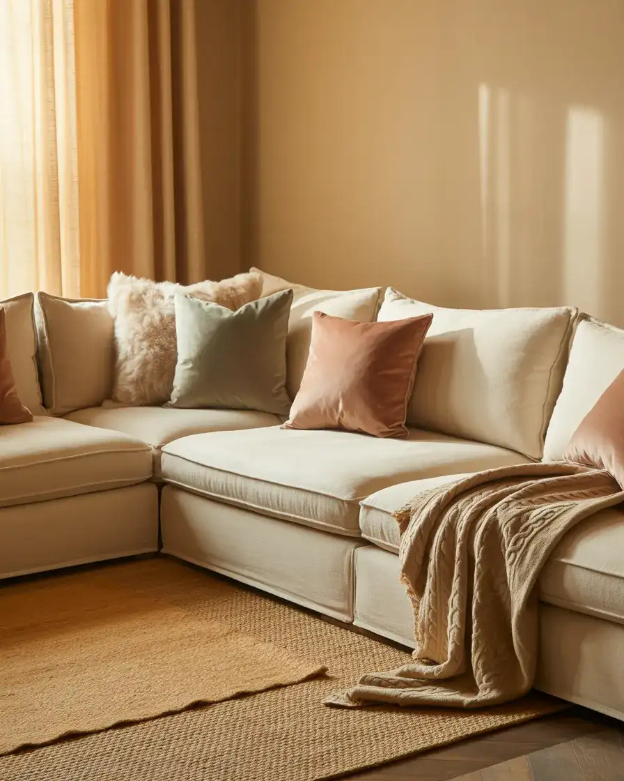 Cozy Layered Textiles in Neutral Tones 1