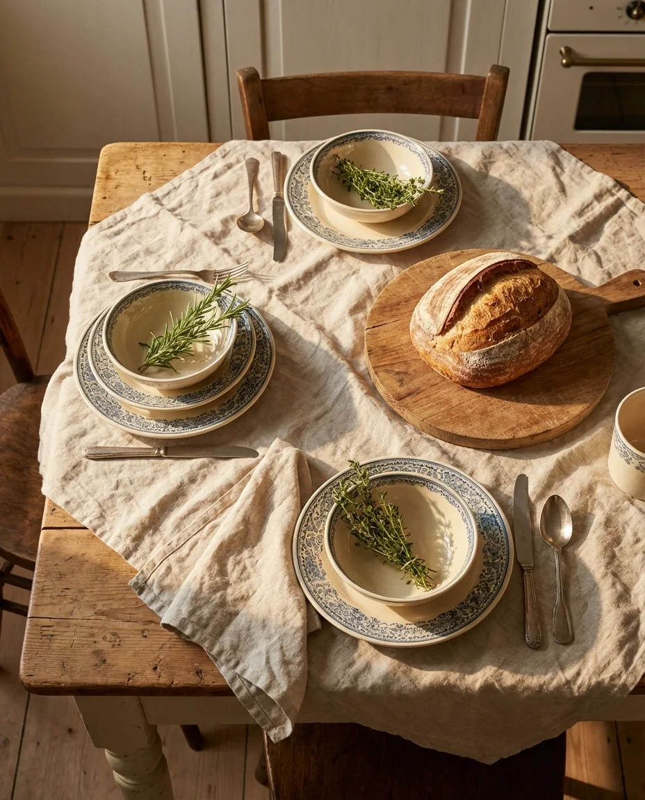 Cream and Blue Kitchen with Warm Timeless Appeal 2