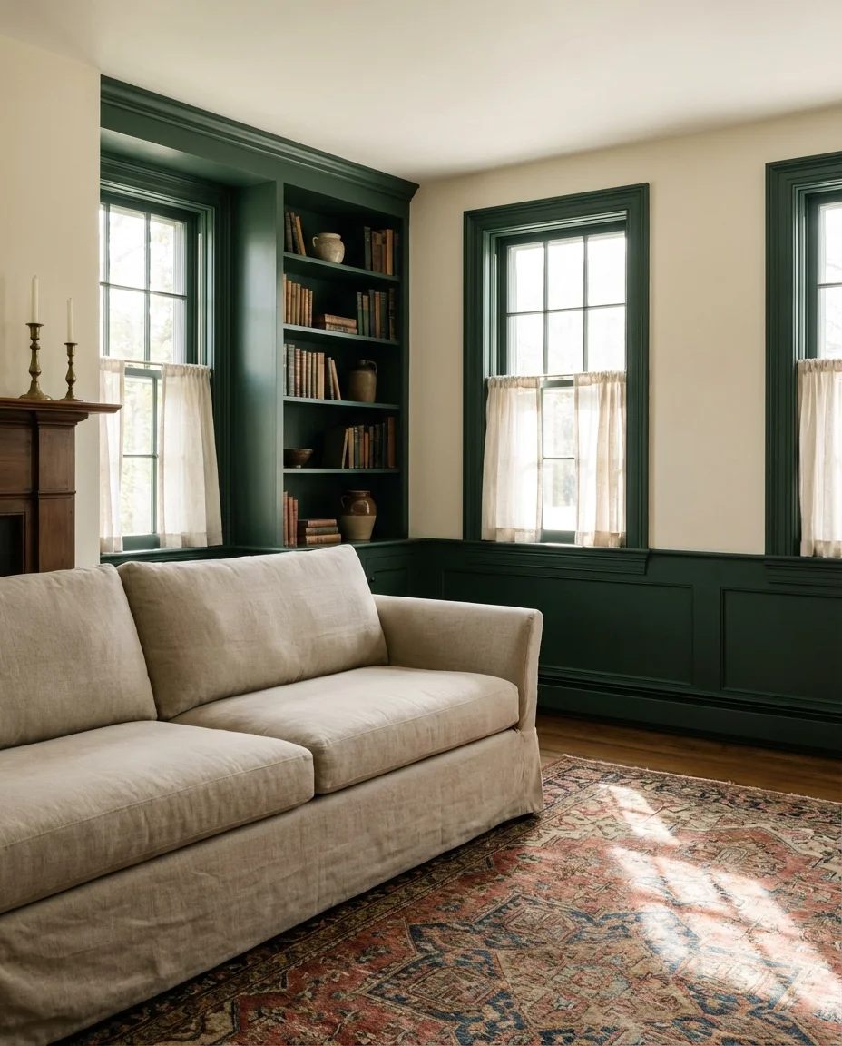 Cream and Green Timeless Classic Living Room 1