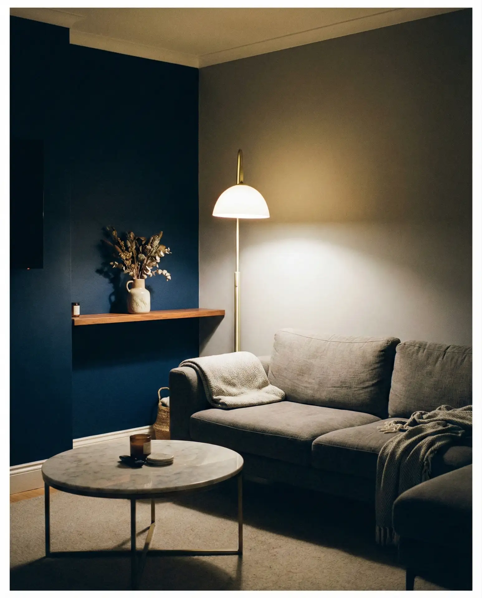 Dark Blue and Grey Living Room 2
