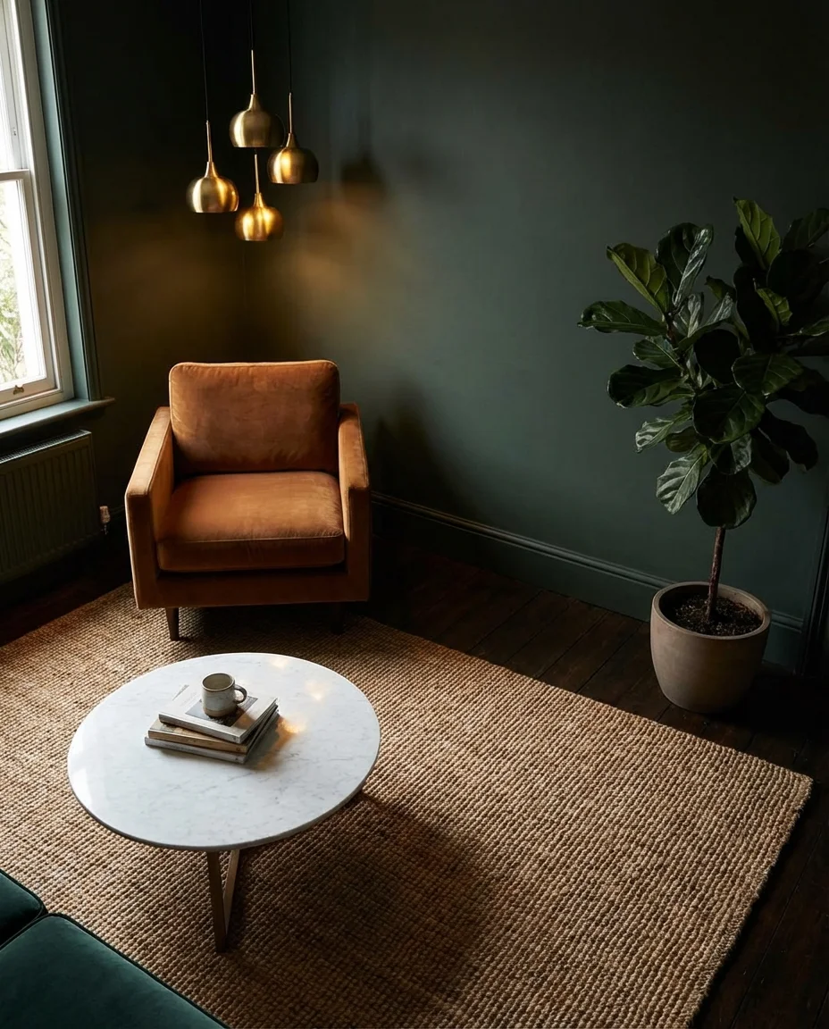 Dark Moody Green With Velvet Furniture 2