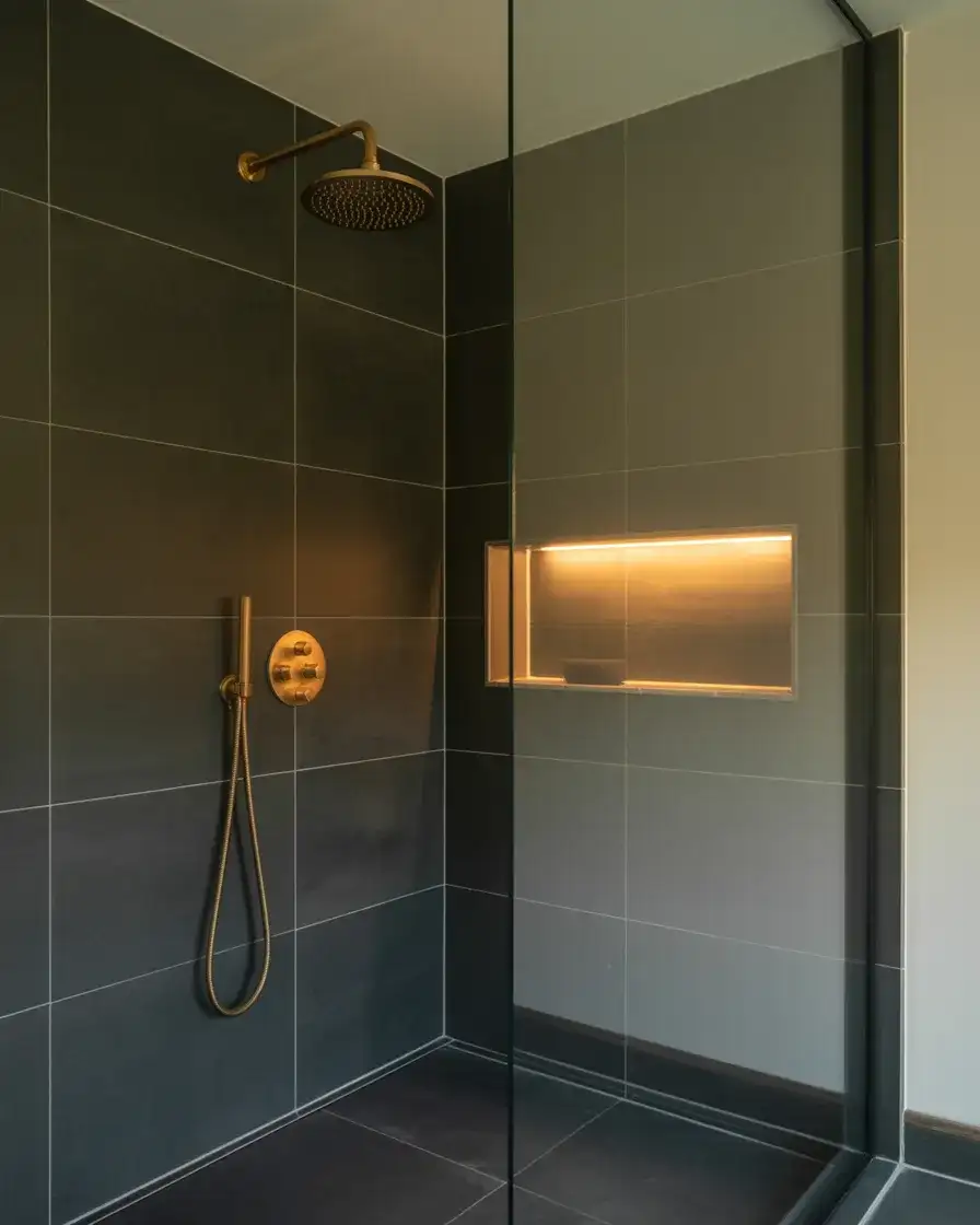 Dark Moody Walk-In Shower Designs 1