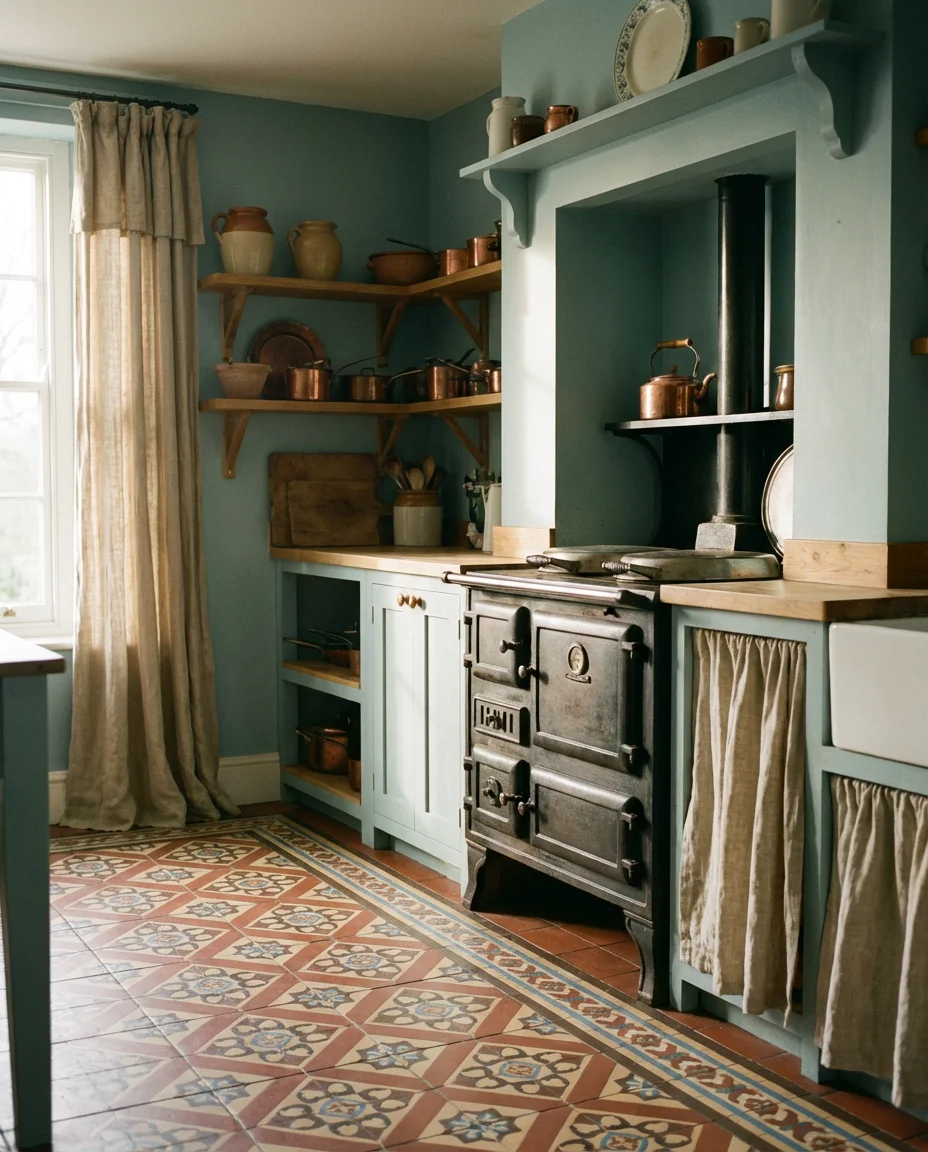 Duck Egg Blue Kitchen with Vintage Charm 2