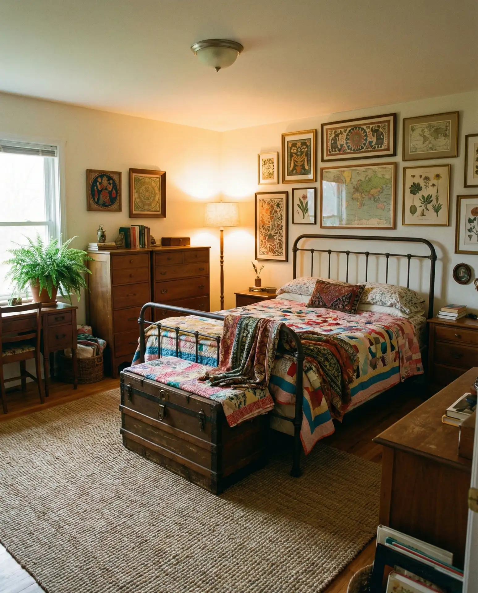 Eclectic Vintage Bedroom With Global Textiles 1