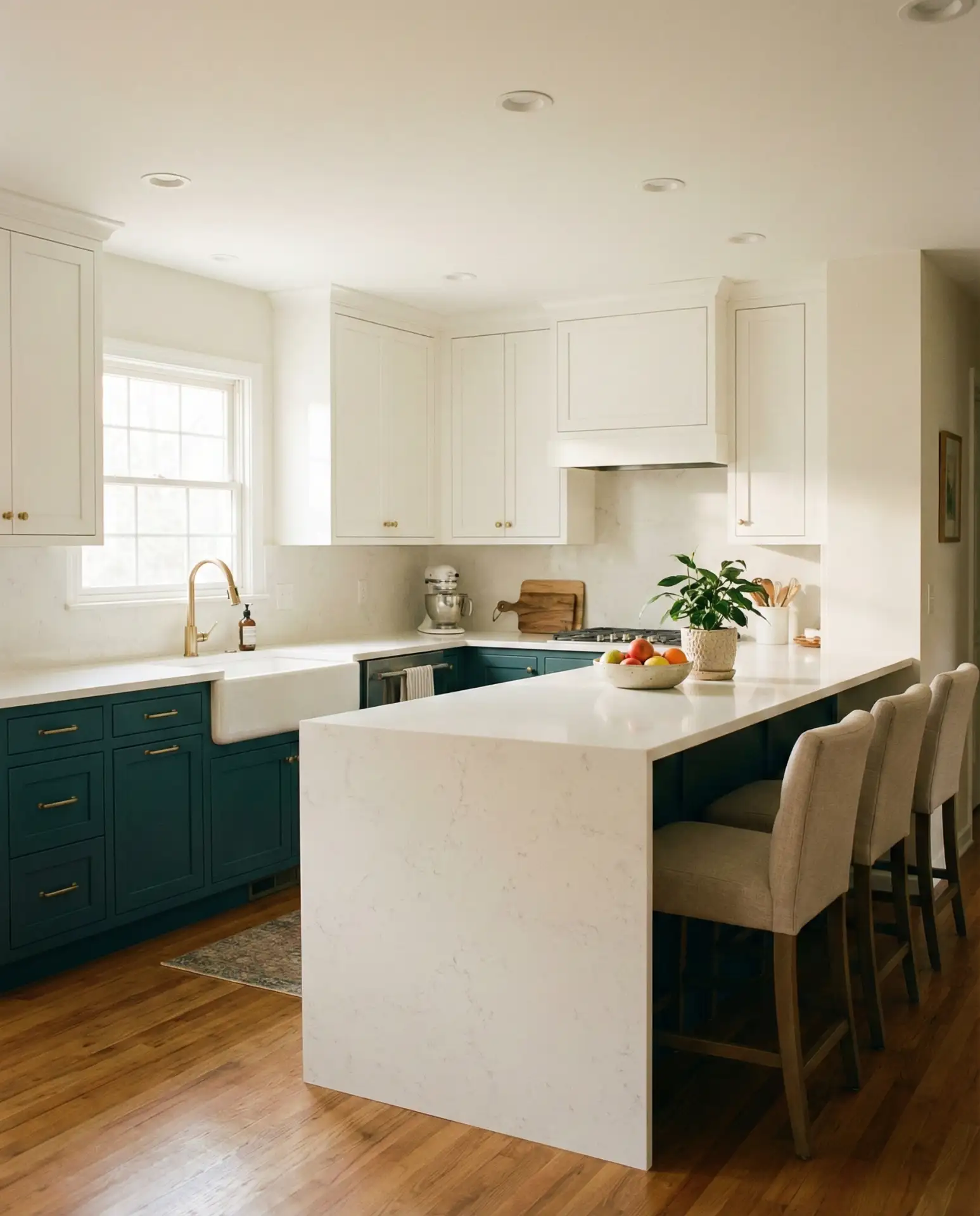 Elegant L-Shape Kitchen Design for Corner Efficiency 2