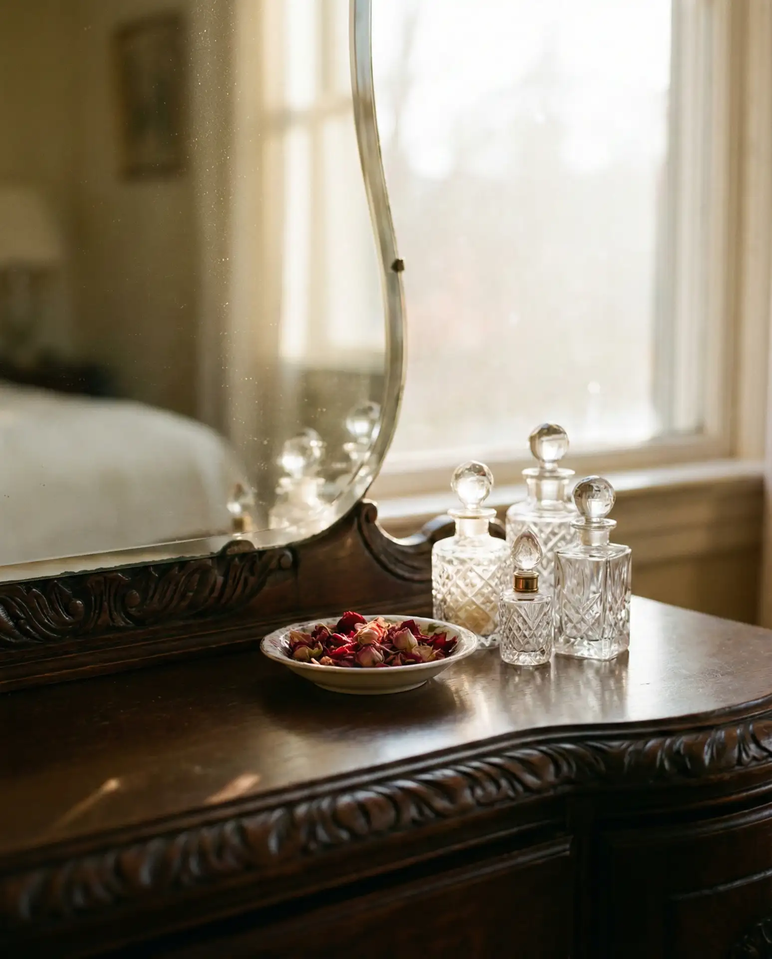 Elegant Vintage Bedroom With Antique Vanity 1