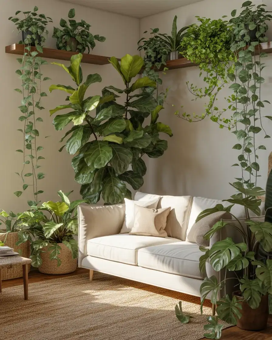 Family Room with Indoor Plants as Living Decor 2