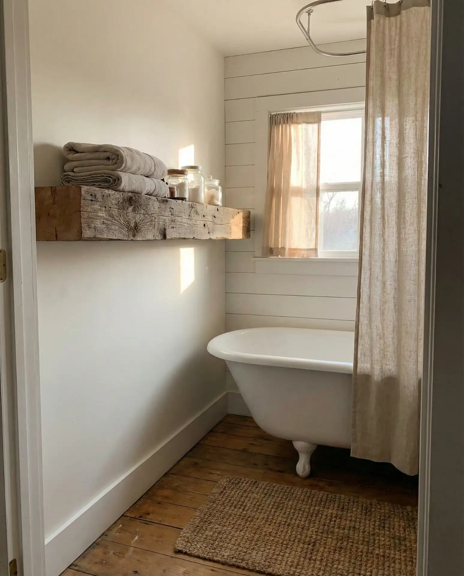 Farmhouse Rustic Tub with Shiplap 1