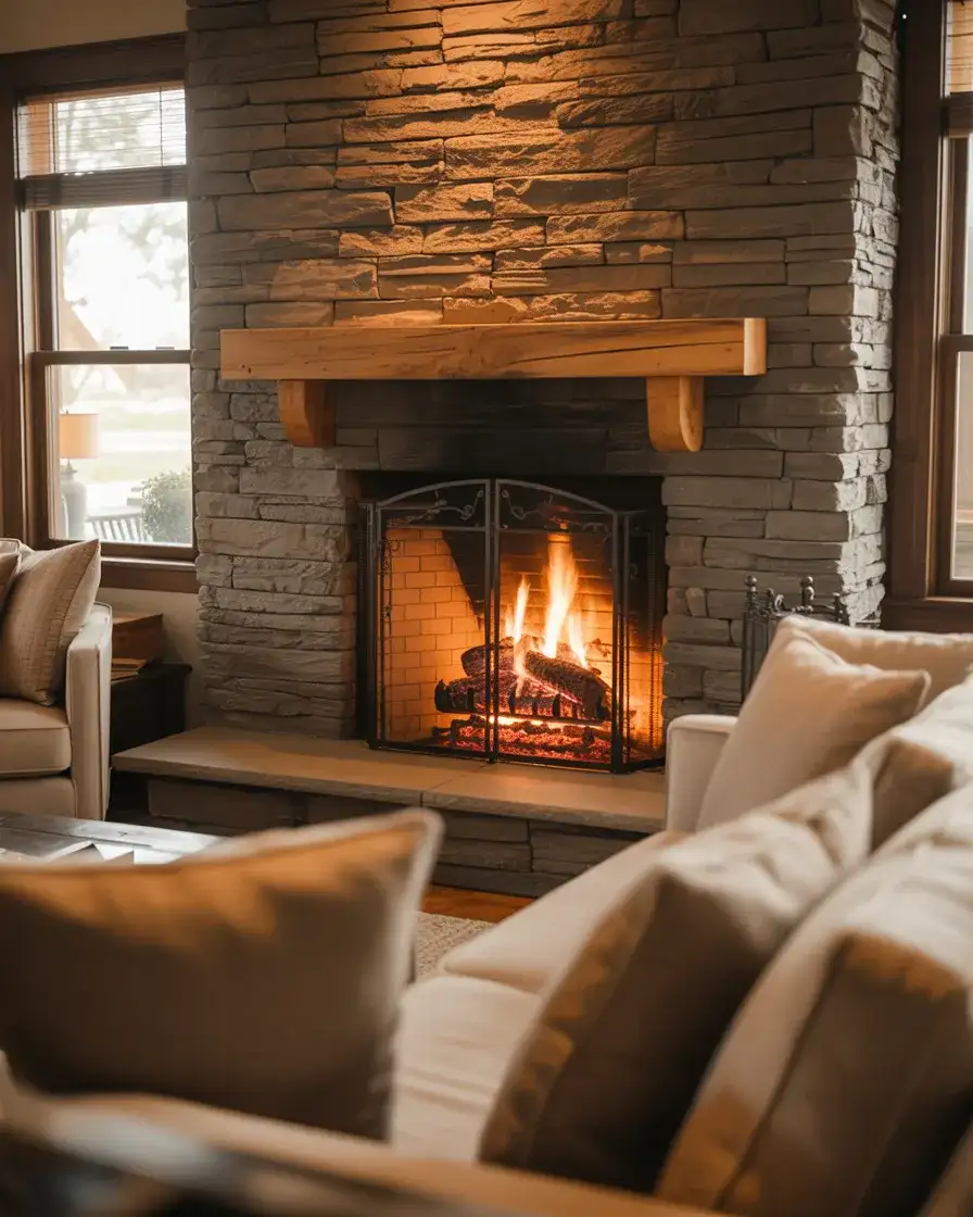 Fireplace Surround in Natural Stone or Tile 2