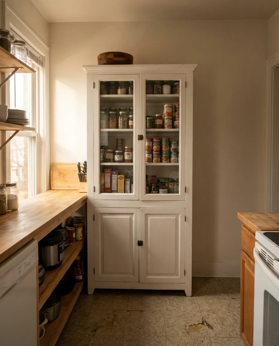 Freestanding Pantry Cabinet for Renters 1