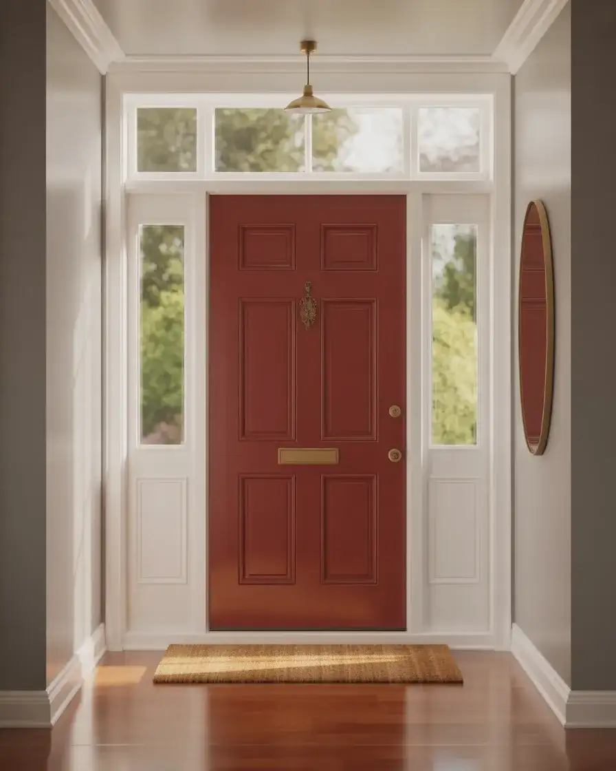 Front Door Entryway with Bold Color Statement 1