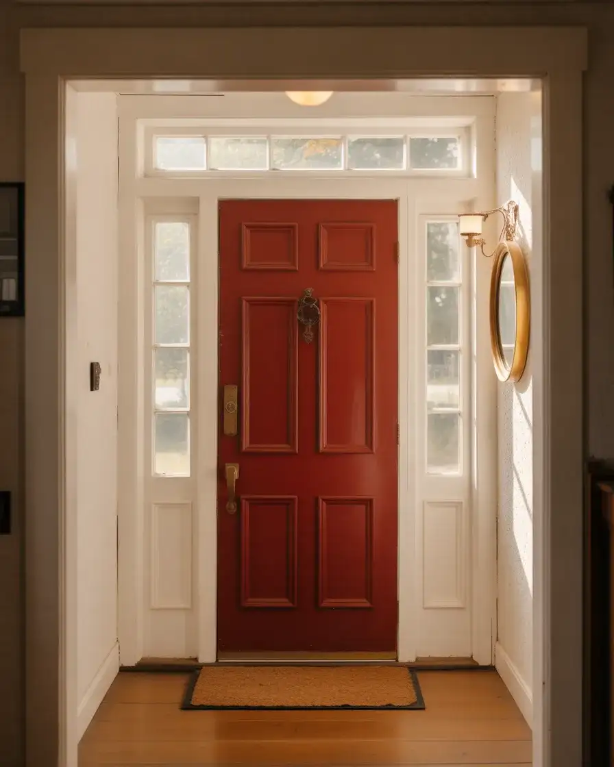 Front Door Entryway with Bold Color Statement 2