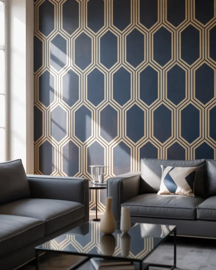 Geometric Wallpaper in Bold Colors 1