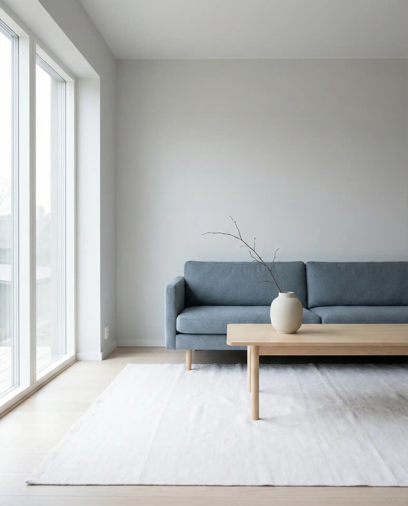 Gray and Blue Scandinavian Living Room 2