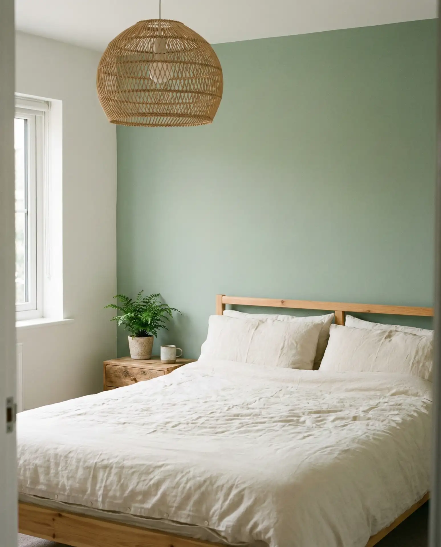 Green Accent Wall with Natural Textures 1