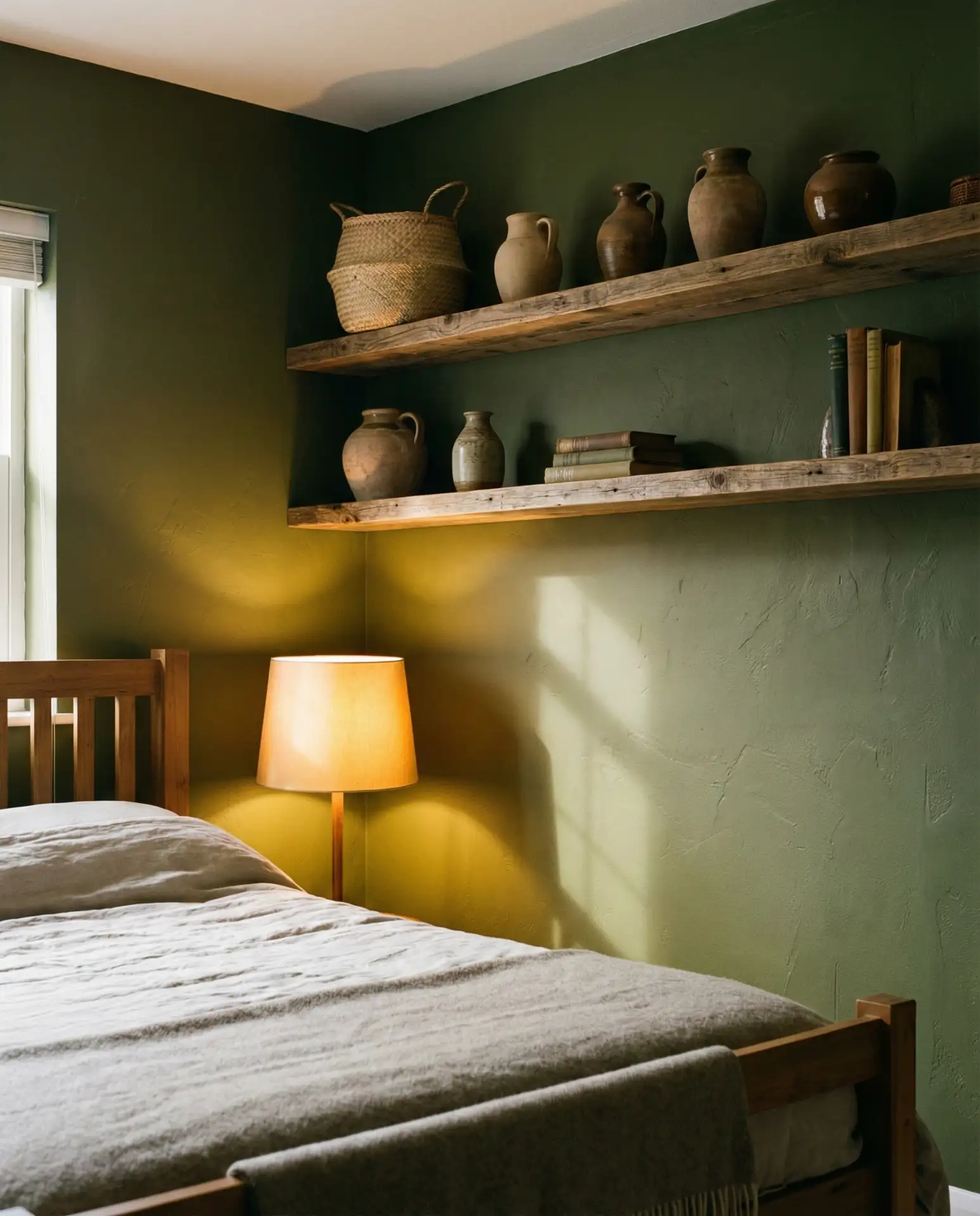 Green Accent Wall with Natural Textures 2