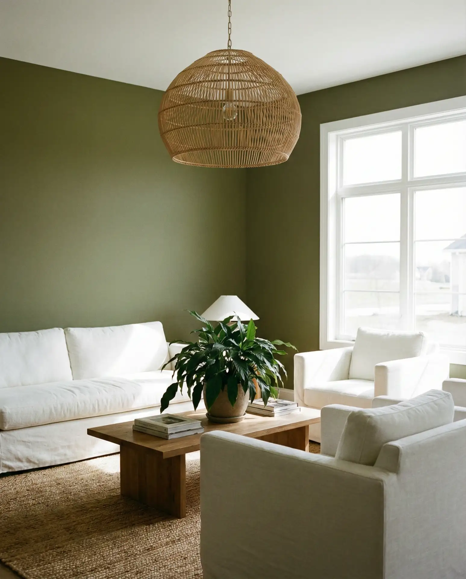 Green Accent Walls with Natural Lighting 1