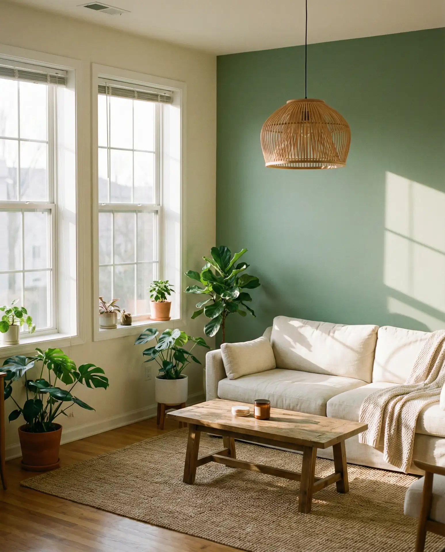 Green Accent Walls with Natural Lighting 2