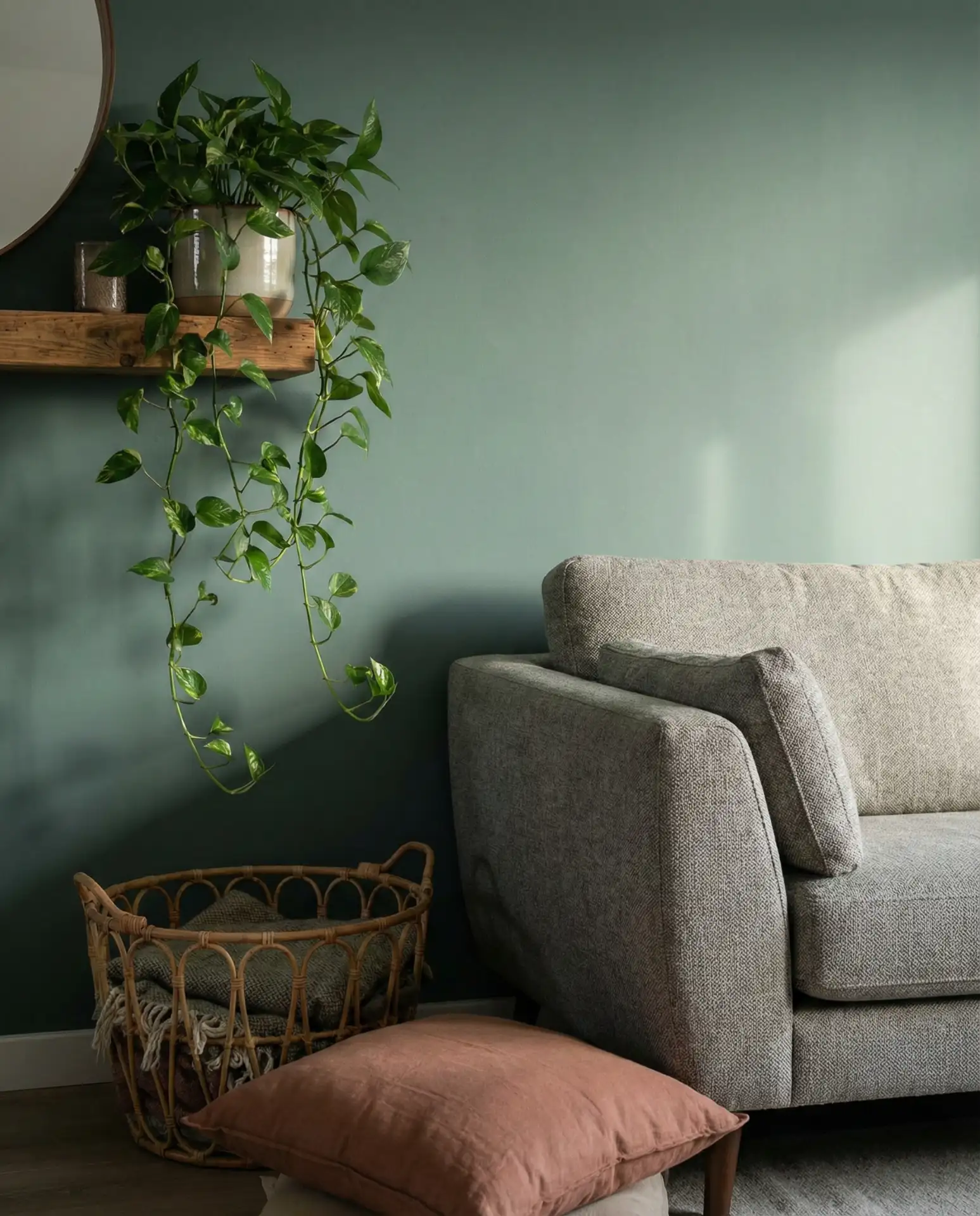 Green and Grey Living Room 1